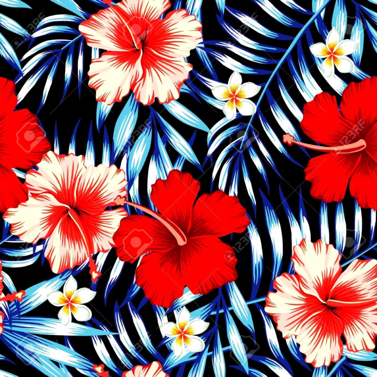 Hawaiian Floral Wallpaper Top Background