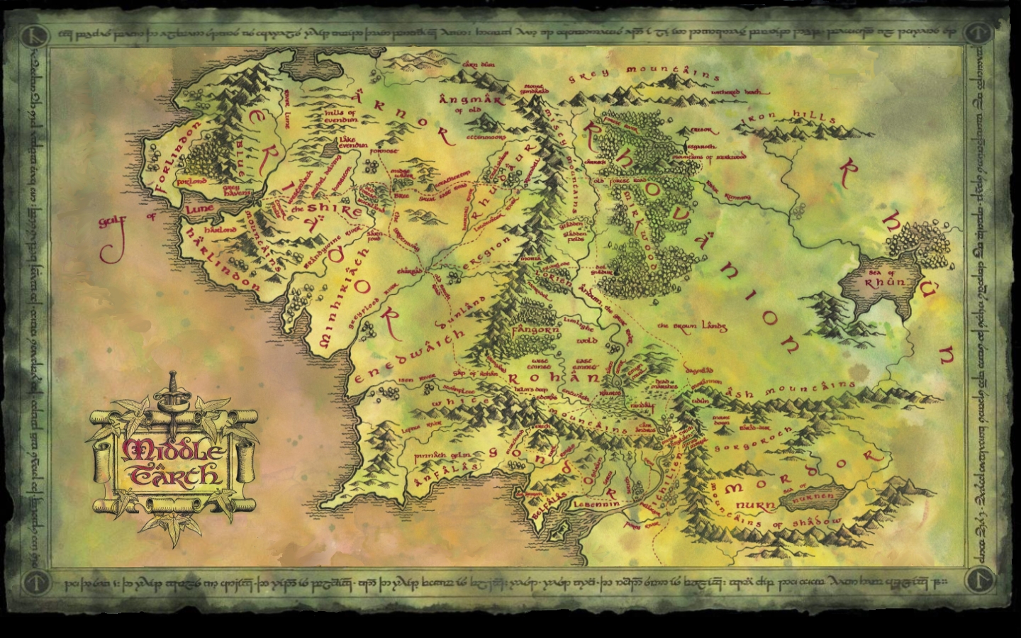 Map Of Middle Earth High Resolution Ing Gallery