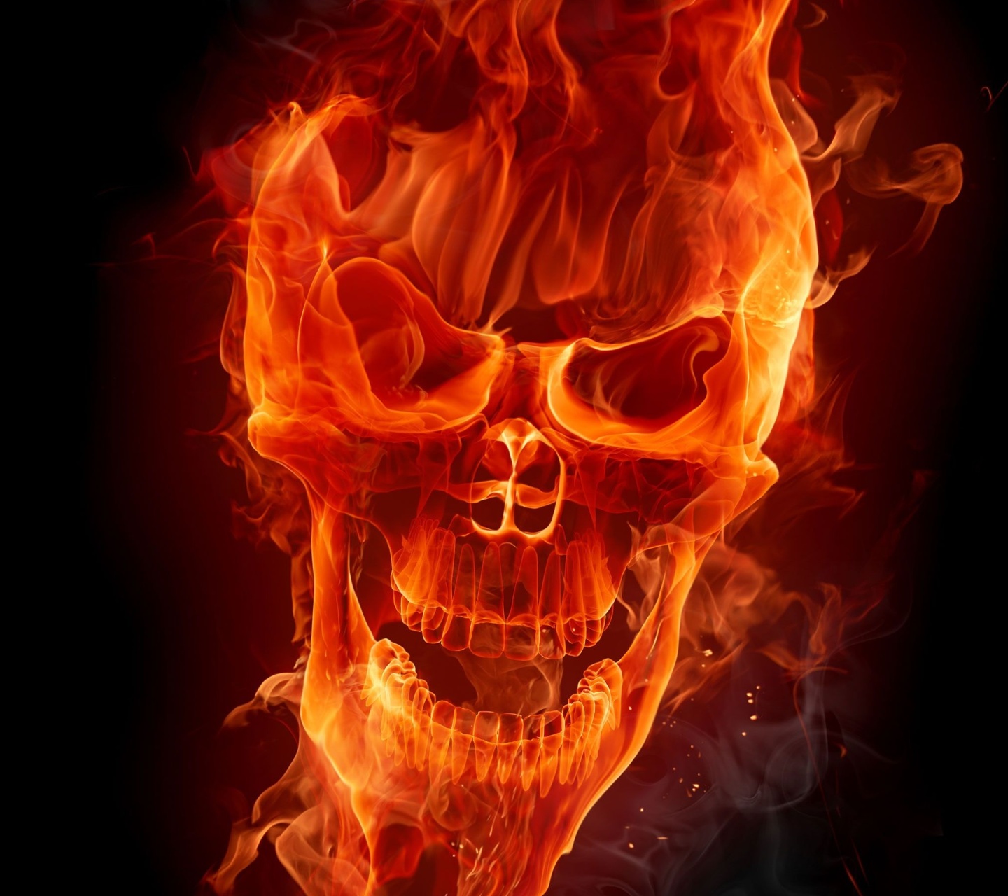 Pics Photos Flaming Skull Wallpaper