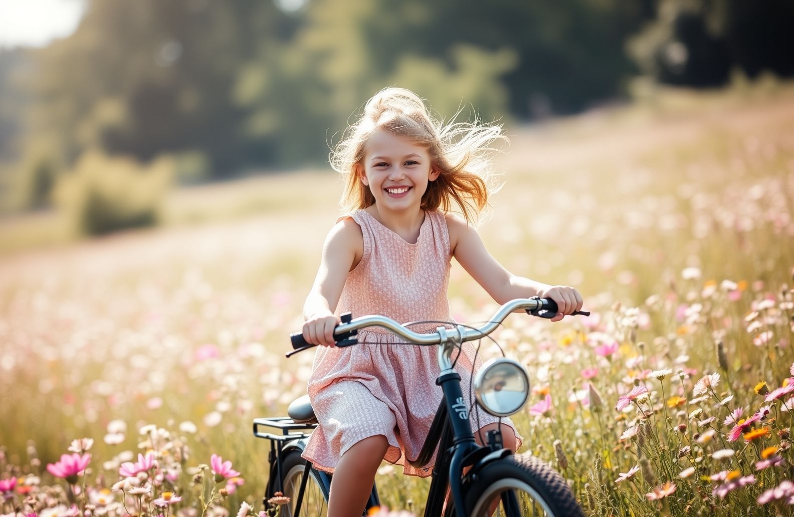 Girl And Bike Wallpaper