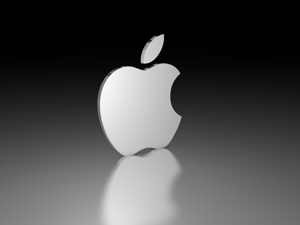 1024x768 3D Apple Logo desktop PC and Mac wallpaper