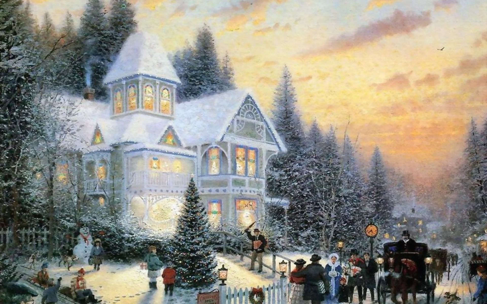 Thomas Kinkade Christmas Wallpaper - WallpaperSafari