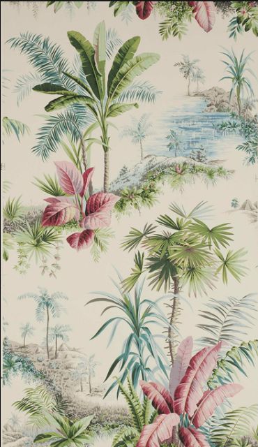Begonia Wallpaper Hollywood Regency Palm Beach Vintage Tropical