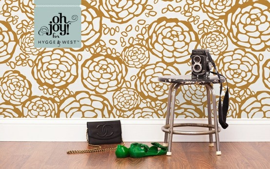 OH JOY gold floral removable wallpaper For the Home Pinterest 554x347
