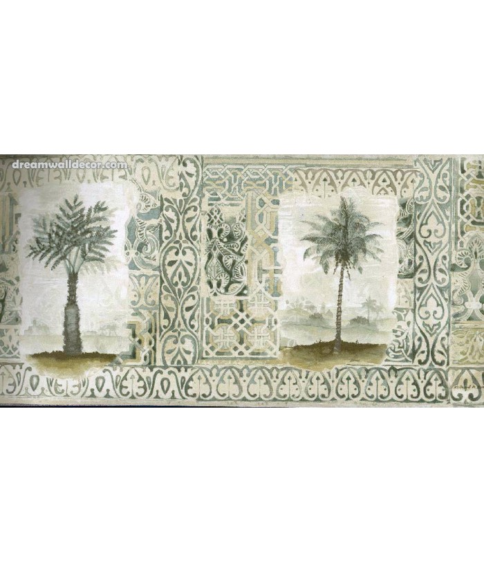 Tropical Palm Tree Wallpaper Border