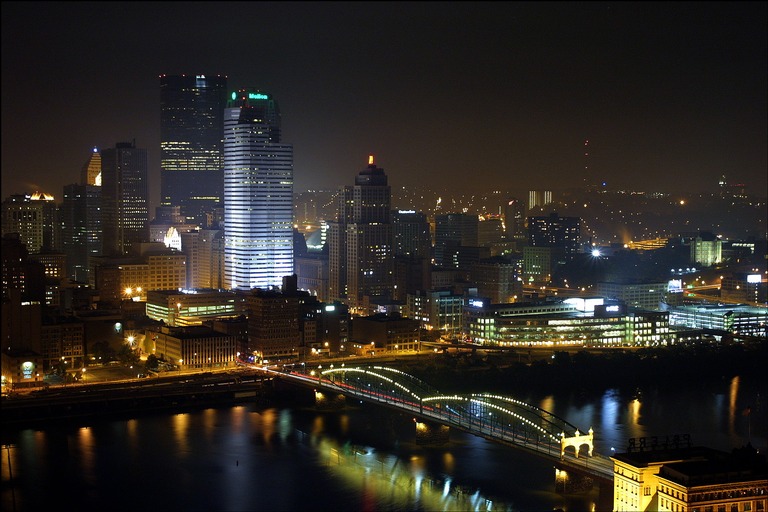 Pittsburgh At Night Downtown Skyline