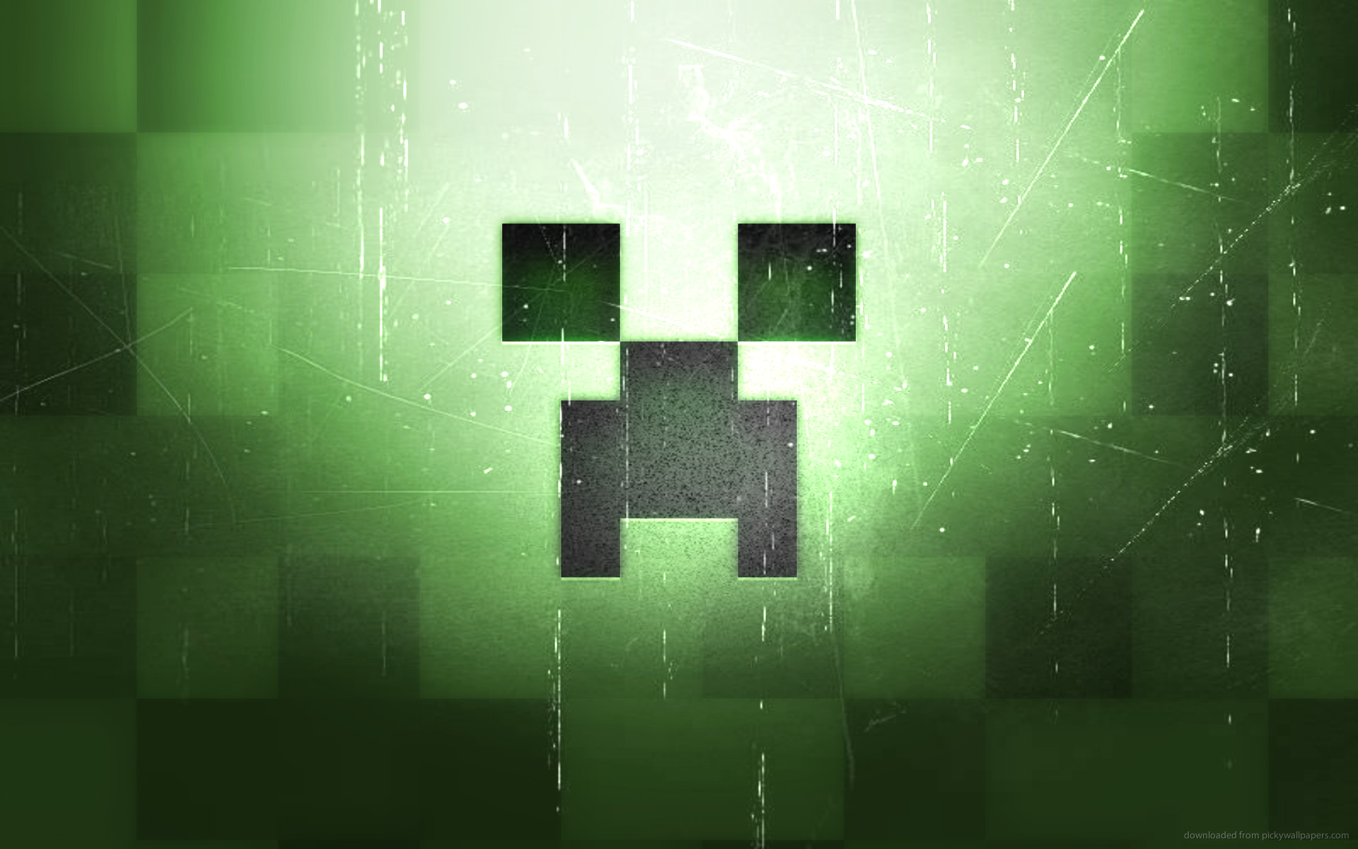 Download Black And Green Creeper Face 2560x1440 Minecraft