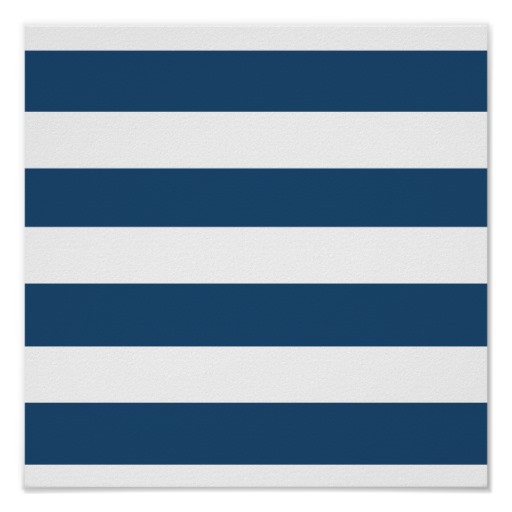 Navy Blue Horizontal Stripes Modern White