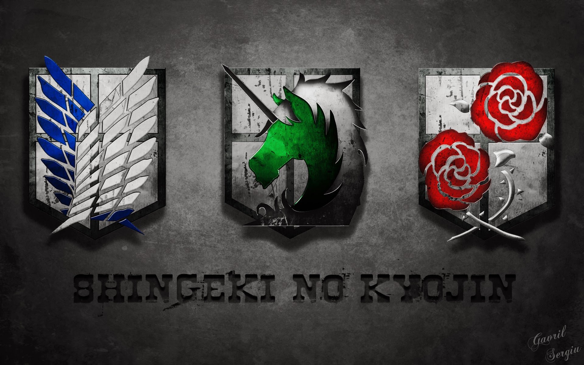 attack on titan survey corps logo wallpaper