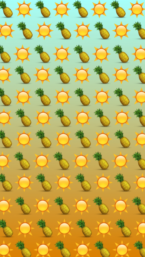 Group Of Emoji Sun Pineapple Summer Colors We Heart It