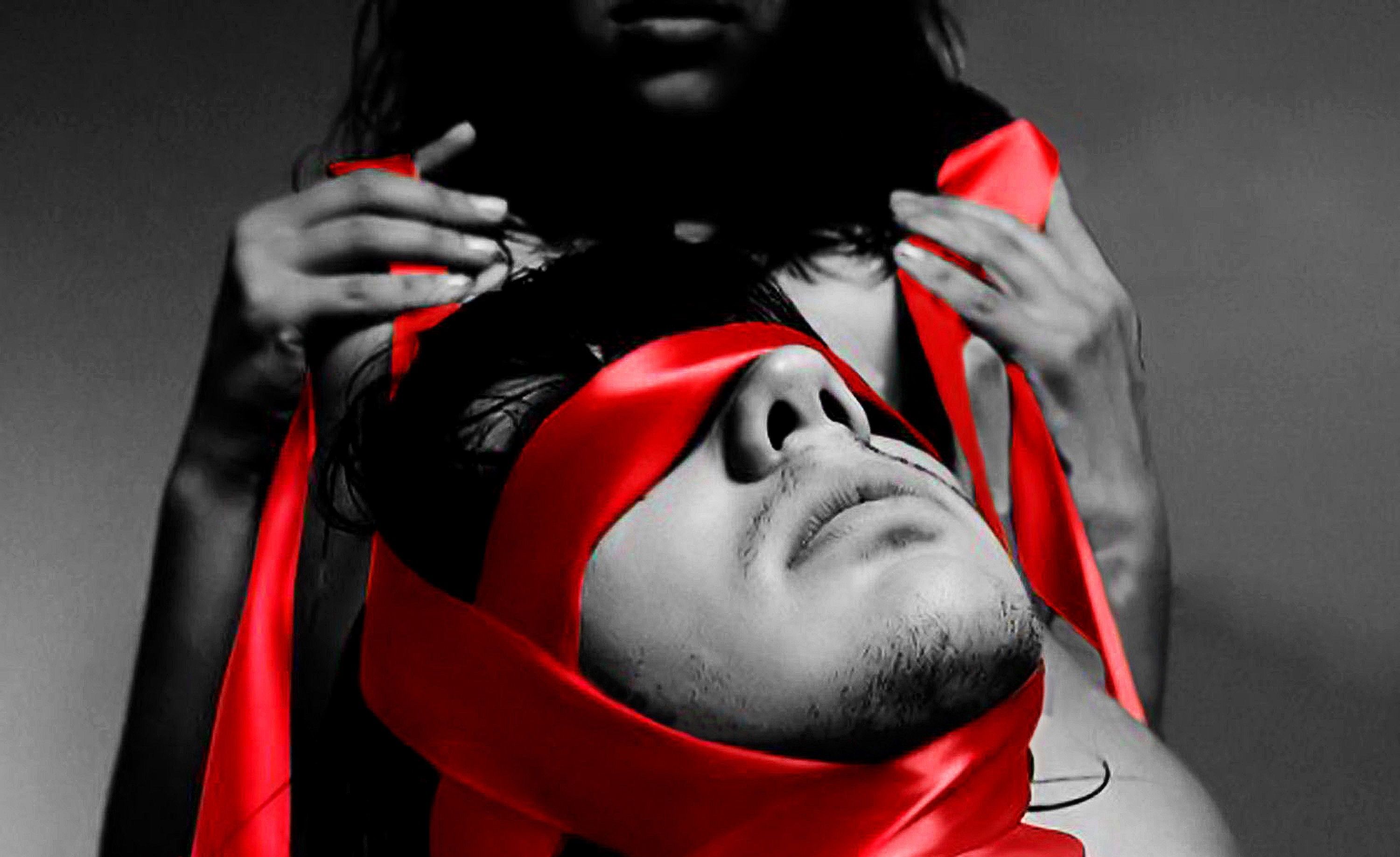 Blind Love Red Black And Man Girl Nice Male HD Wallpaper