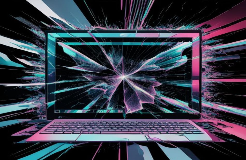 Broken Computer Screen Wallpaper