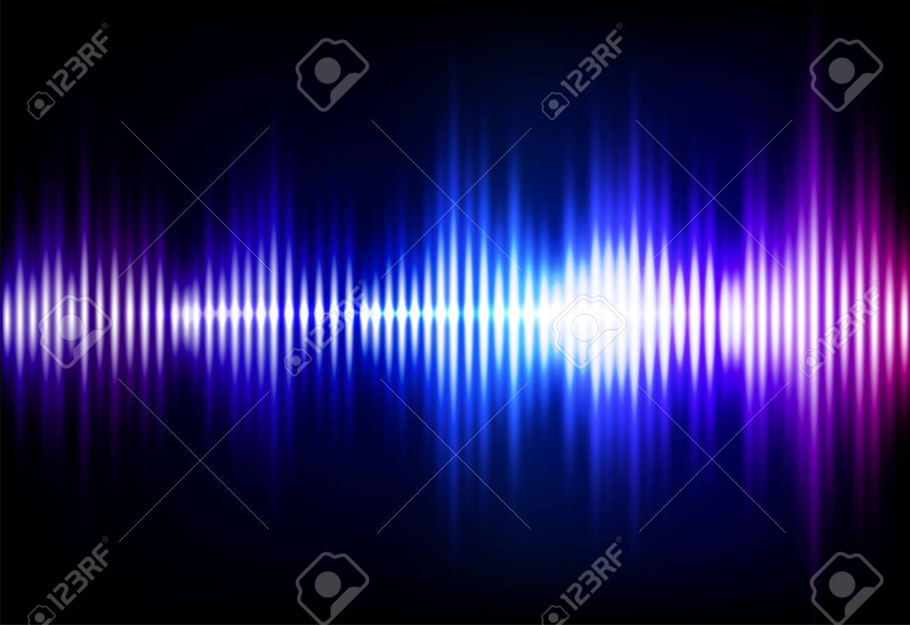 Wave Sound Neon Vector Background Music Flow Soundwave Design