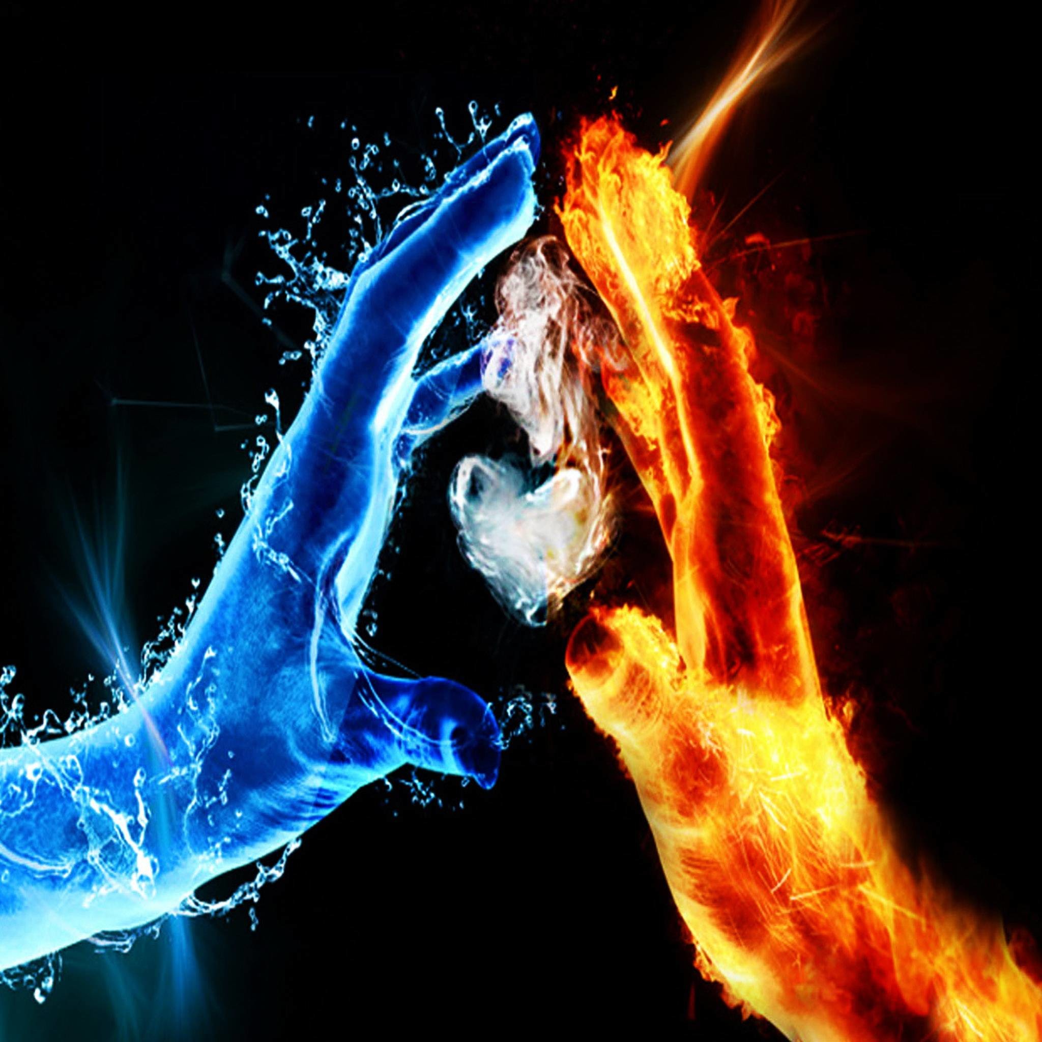 Fire And Ice Wolf Wallpaper