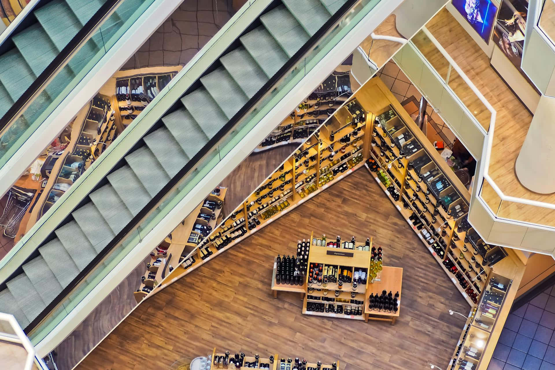 Modern Shopping Mall Aerial Wallpaper
