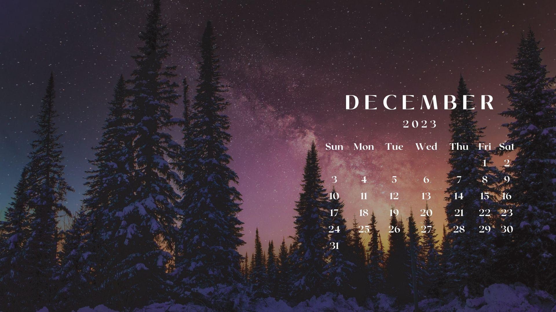 December Calendar Wallpaper X R