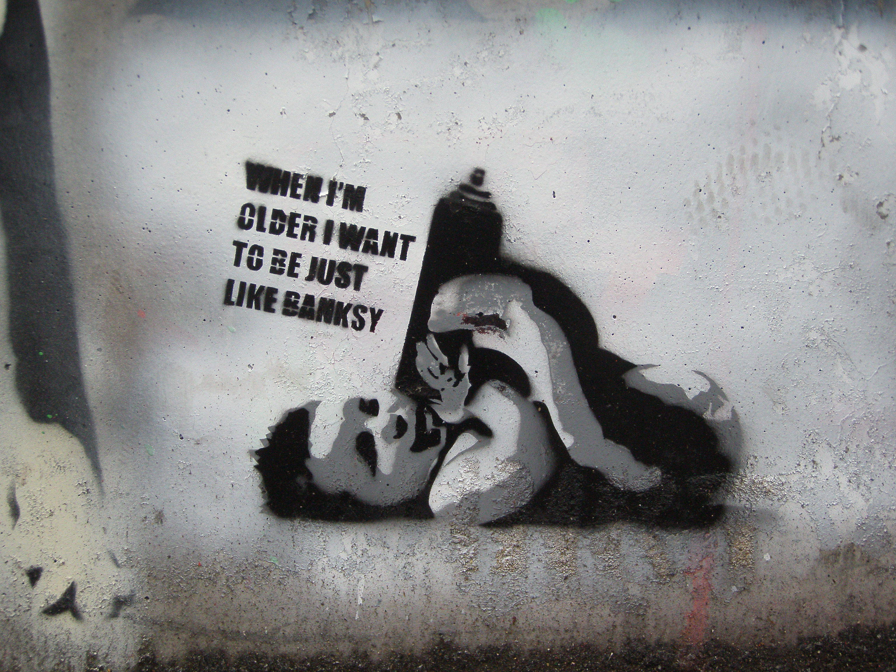 Graffiti I Want To Be Like Banksy Wallpaper And Image