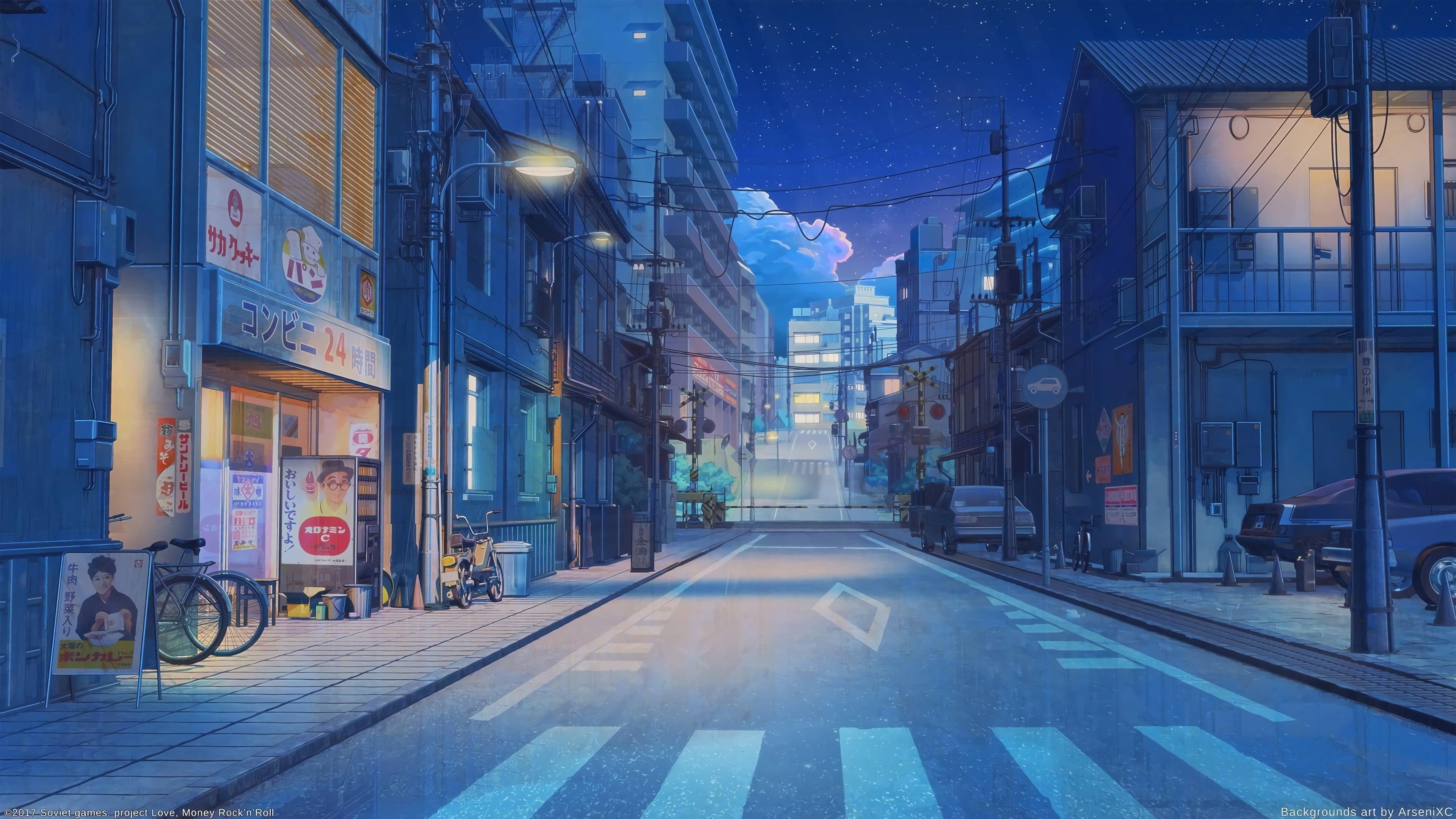 Japanese City At Night R Wallpaper