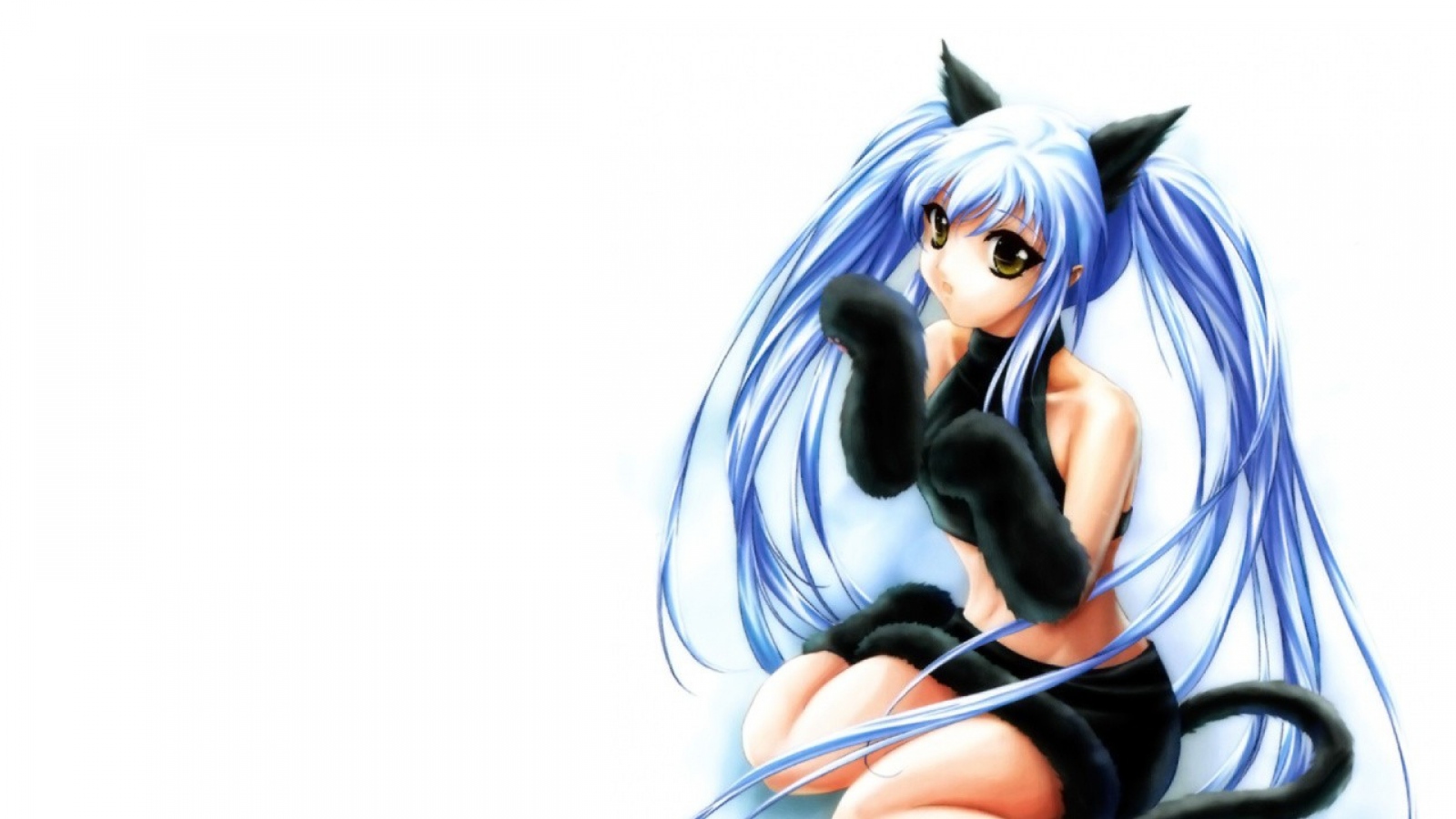 Wallpaper Anime Girl Dress Cat Paws Grace
