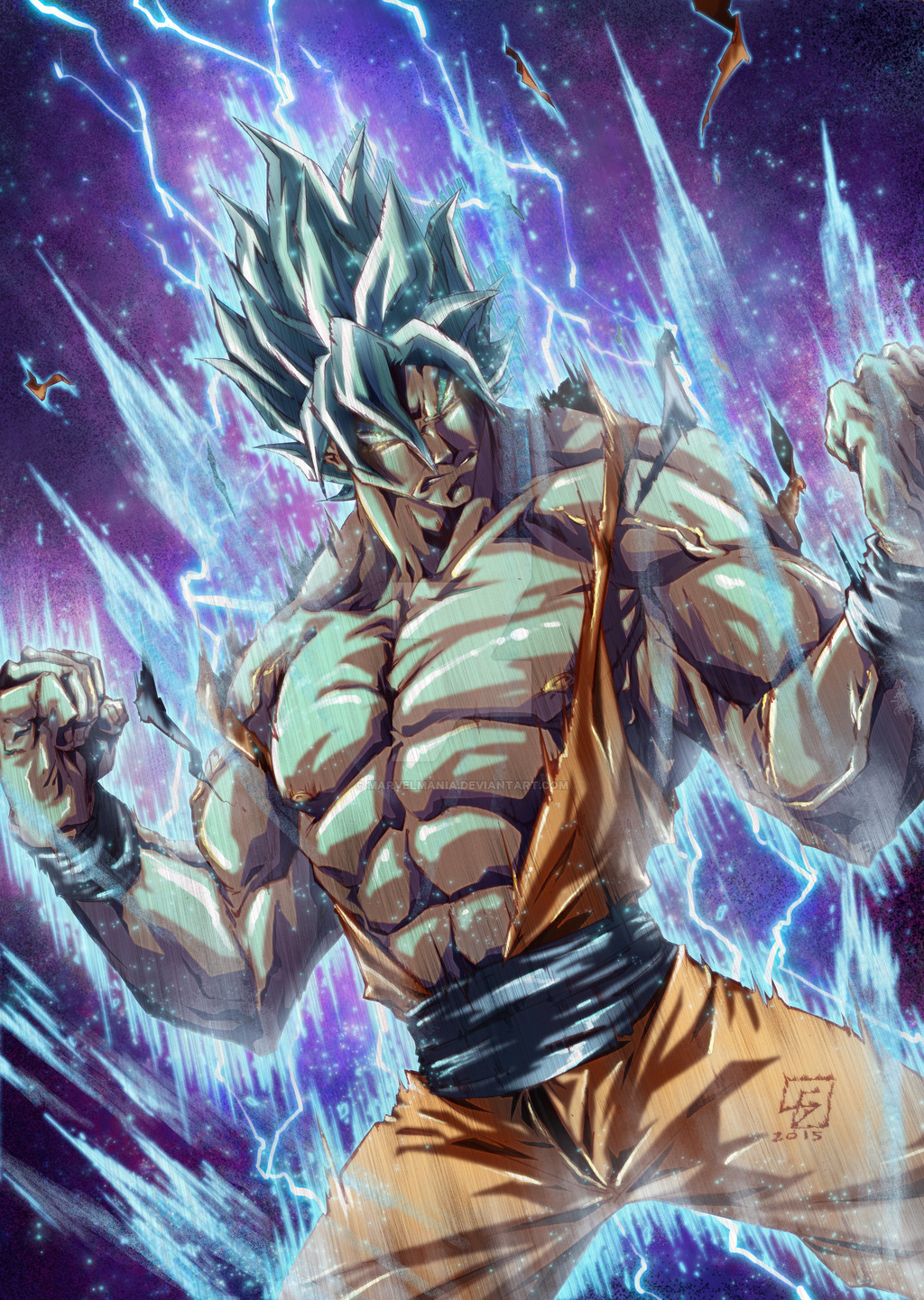 Son Goku God Mode Colored By Marvelmania