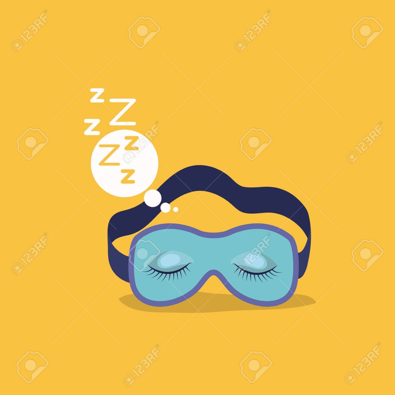 Color Background With Sleep Mask Snoring Sign In Bubble