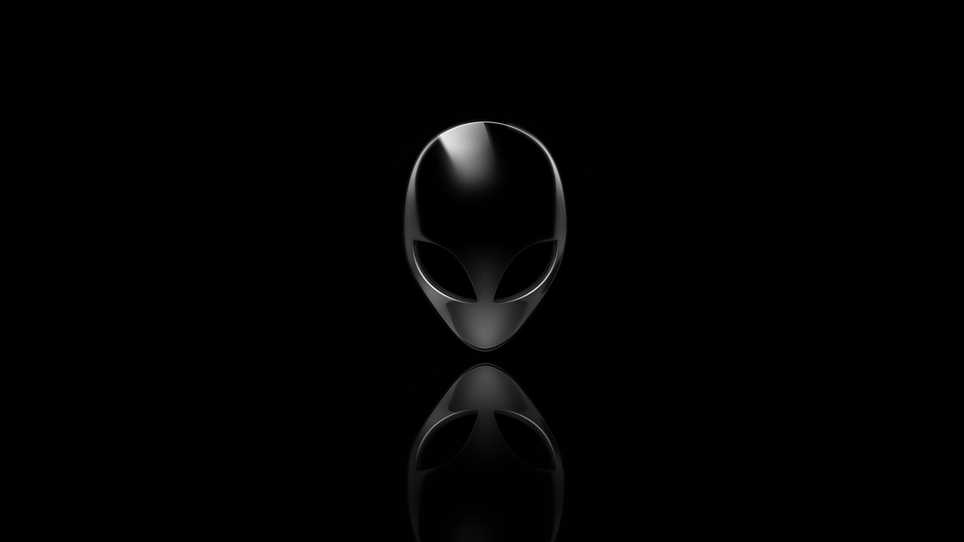 alienware logo reflection black background 1920x1080 1080p wallpaper