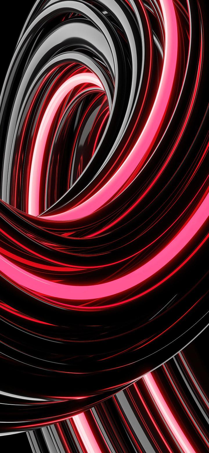 3d Abstract Lines In Black And Pink 4k Phone Wallpaper