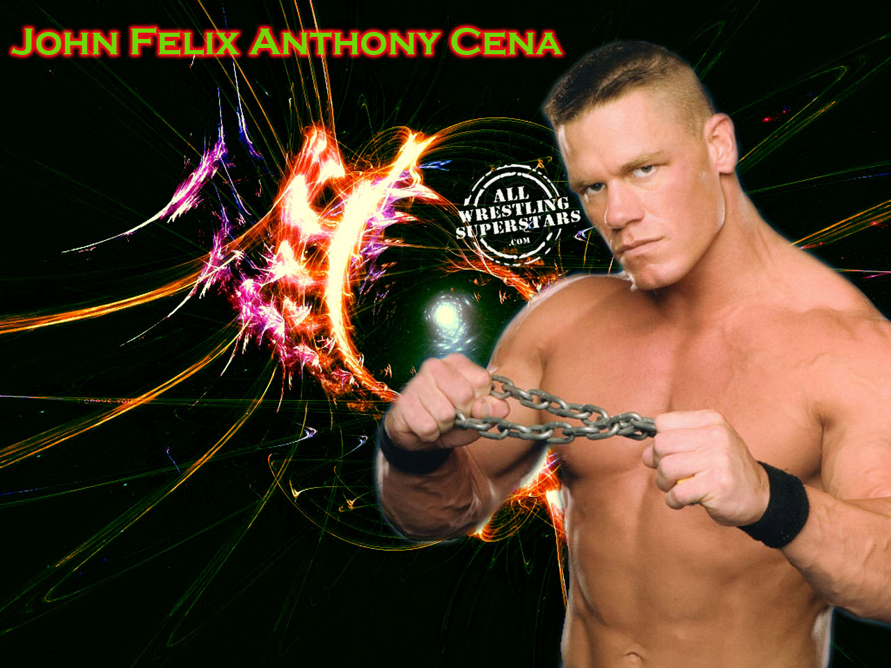 John Felix Anthony Cena In Serious Pose With His Chain Click On Image