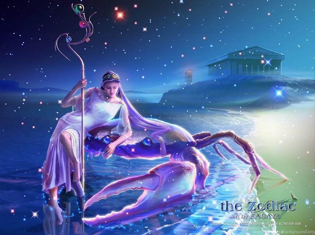 Wallpaper Zodiak Sign Pisces Cancer Mythology