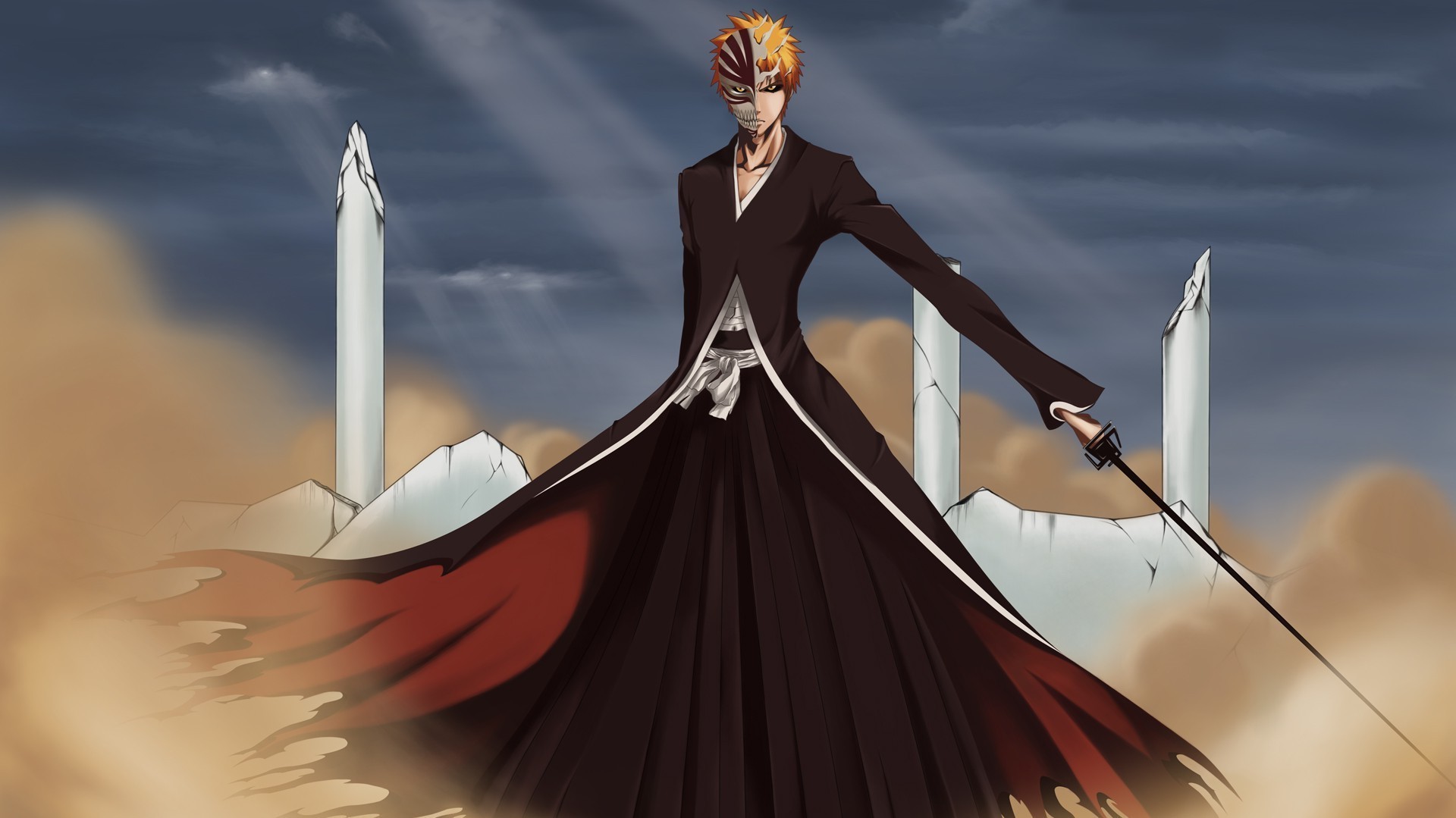 Bleach Kurosaki Ichigo Bankai Hollow Dust Palace Wallpaper