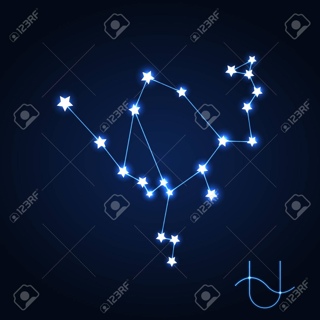 Ophiuchus Constellation Vector Illustration Flat Design Isolated