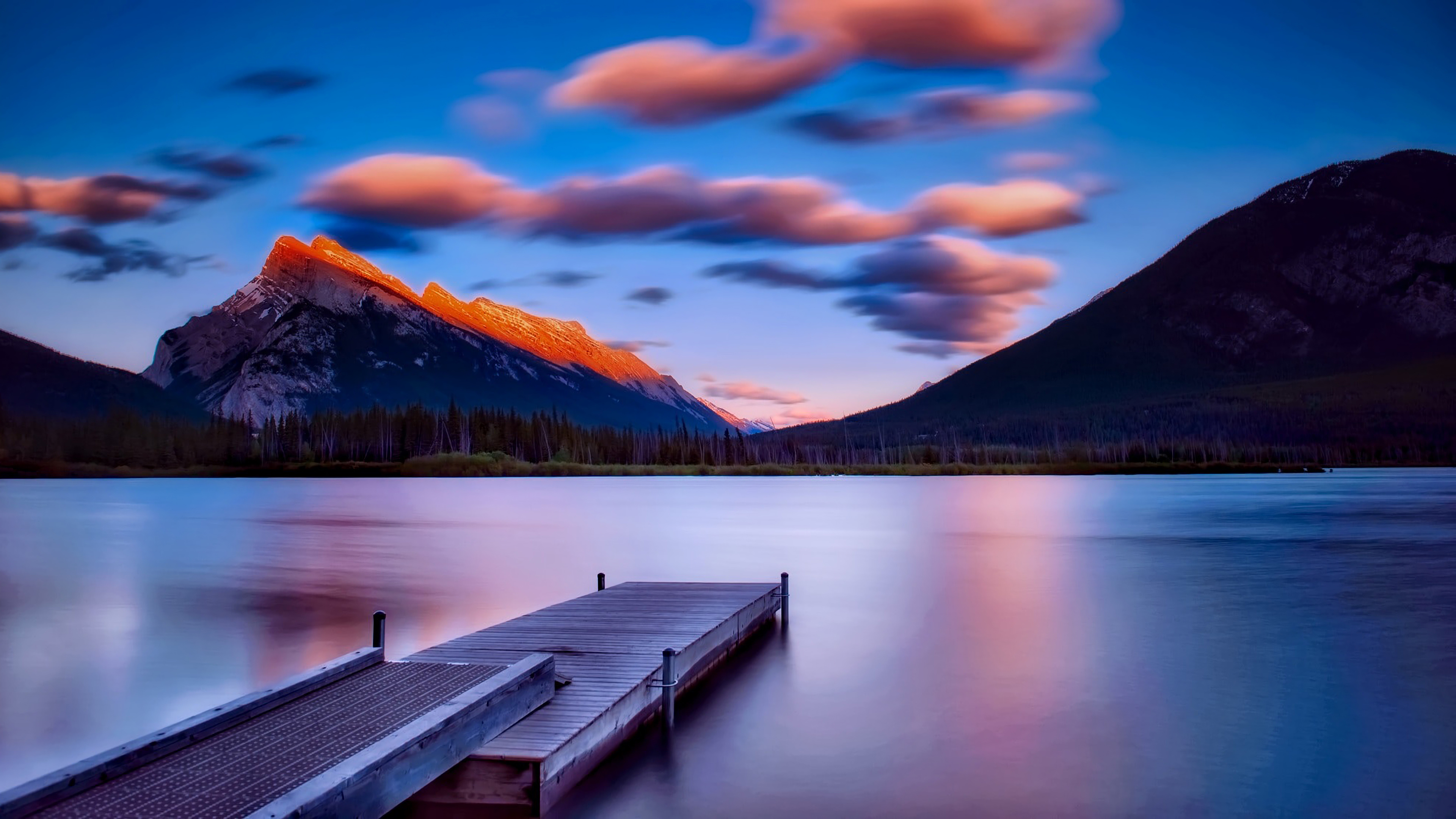 Lake Bridge Mountains Scenery 4k Wallpaper