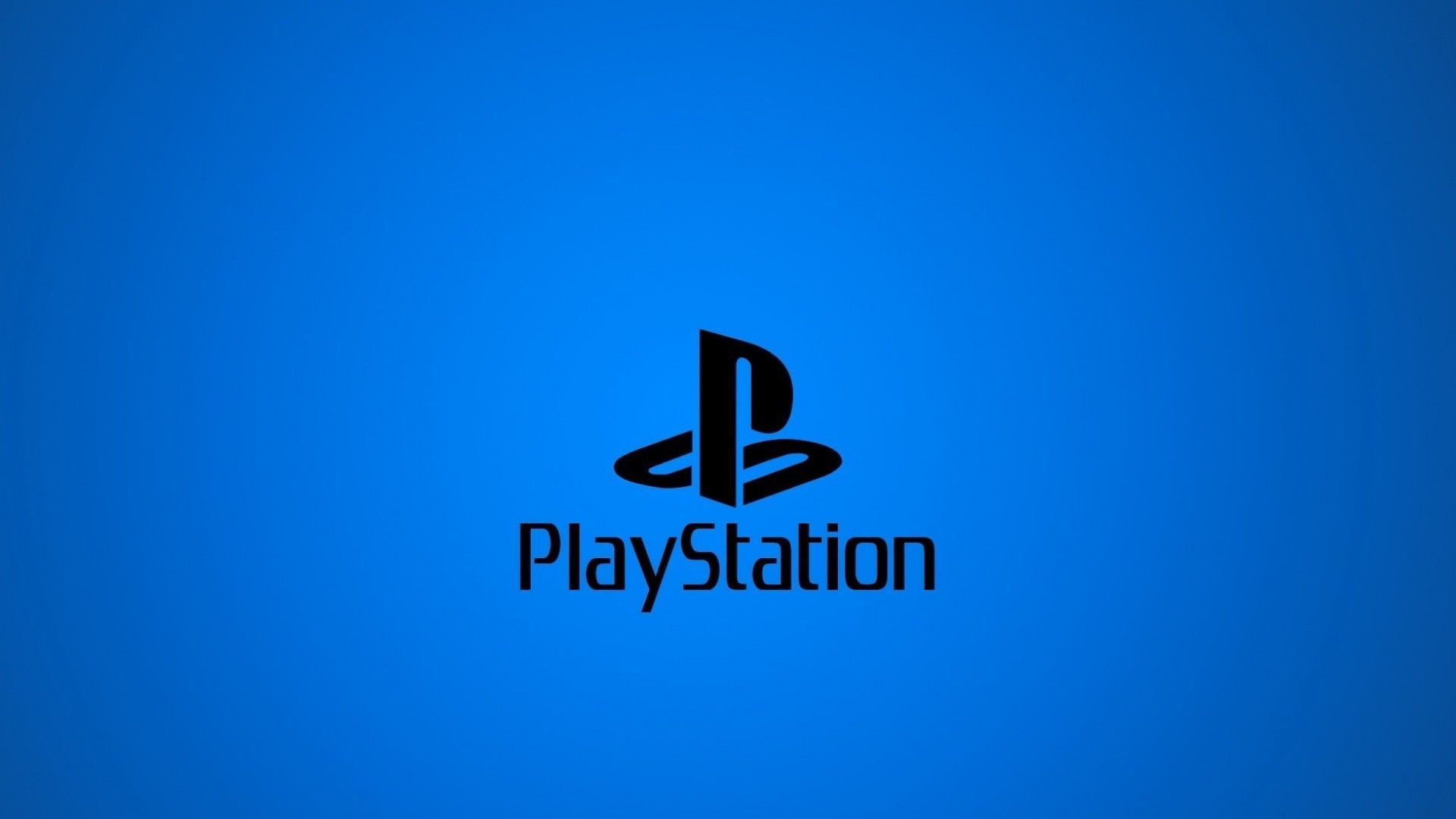 Classic PlayStation logo on a vibrant blue background