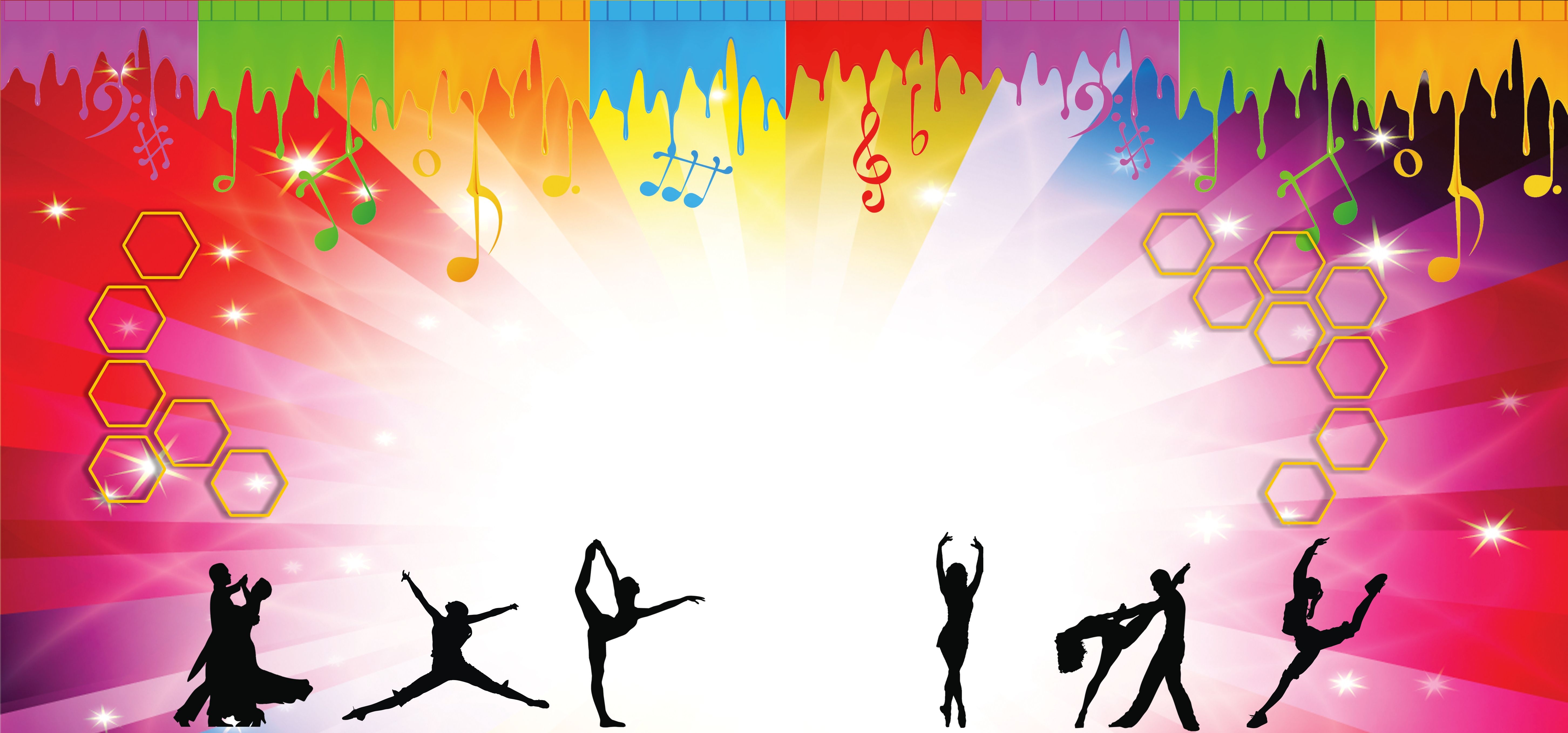Flat Color Dancing People Background Poster Design