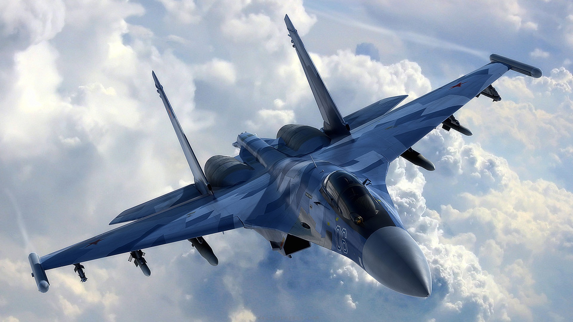 Fighter Jet Russia Weapons Flight Sky Clouds Wallpaper