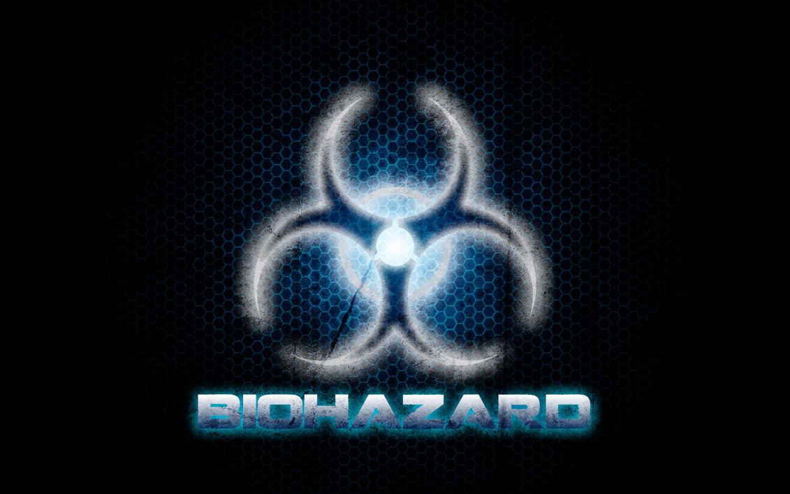 Blue Grungy Biohazard By Markascott