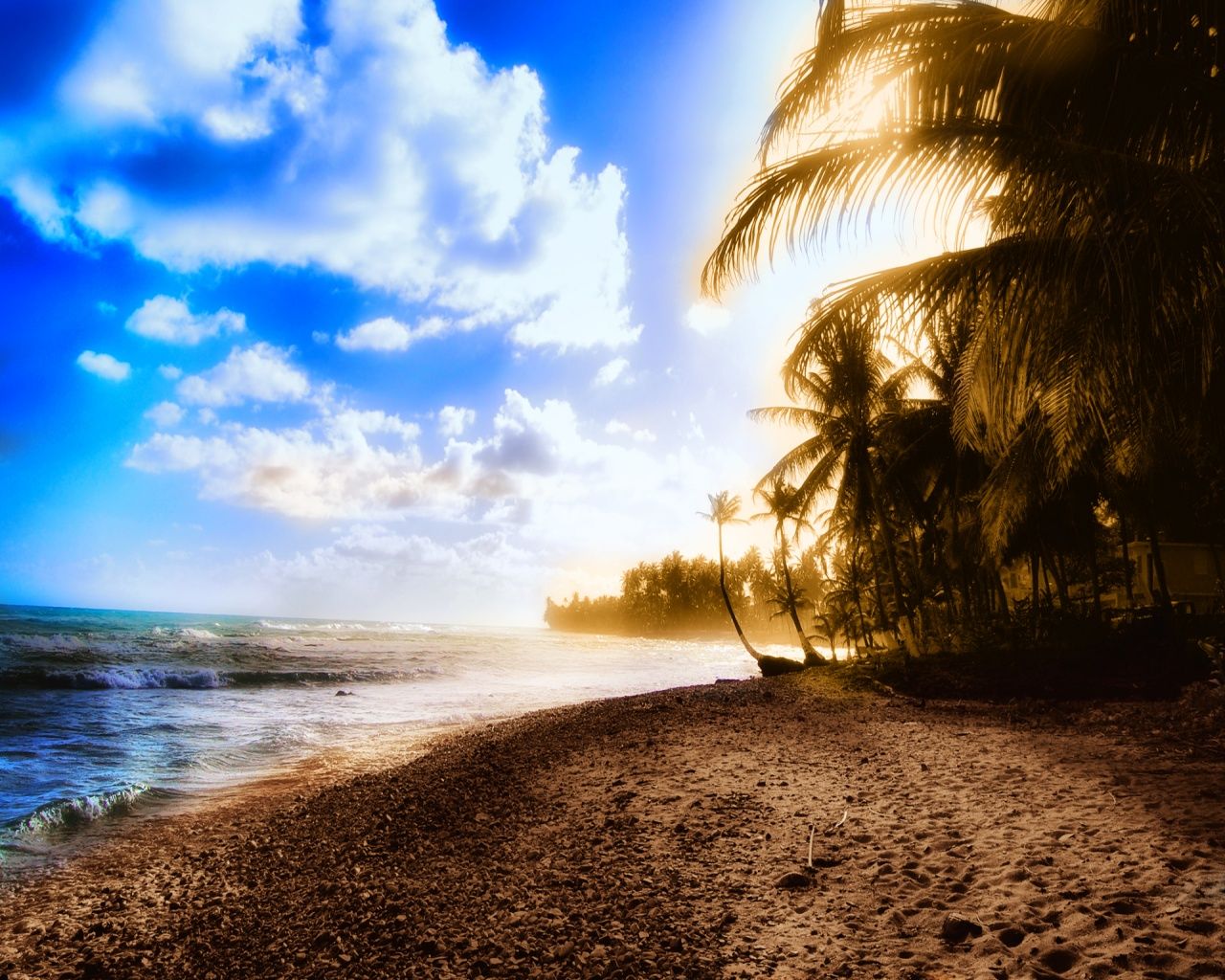 Papel de Parede Sol na Praia Wallpaper para Download no Celular ou