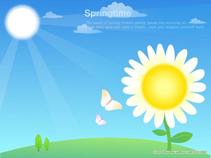 Of Springtime Spring Scene Illustration Wallpaper