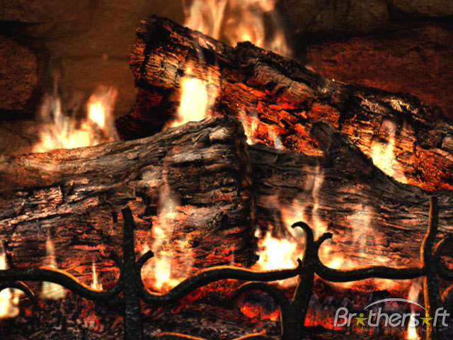 free 3d realistic fireplace screensaver