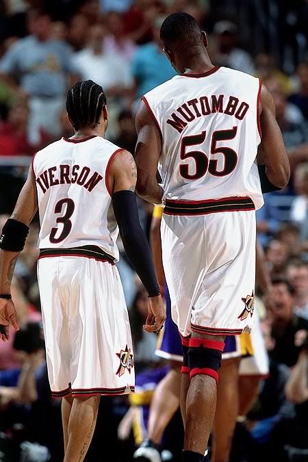 Allen Iverson And Dikembe Mutombo Philadelphia 76ers Image