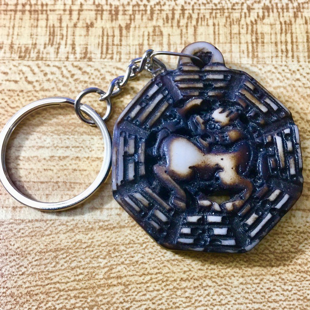Lucky Bagua Key Chain Religious Pendant Necklace