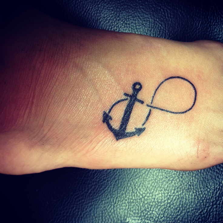 Infinity Symbol With Anchor Tattoos In