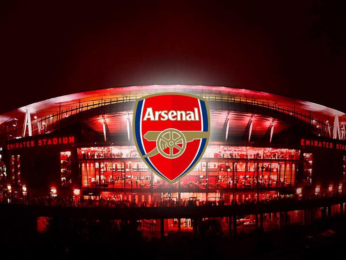 Stadium At Night And Arsenal Logo Wallpaper HD For