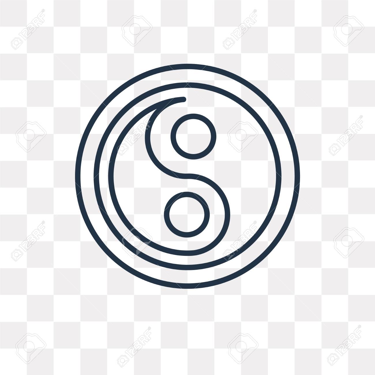 Yin Yang Vector Outline Icon Isolated On Transparent Background