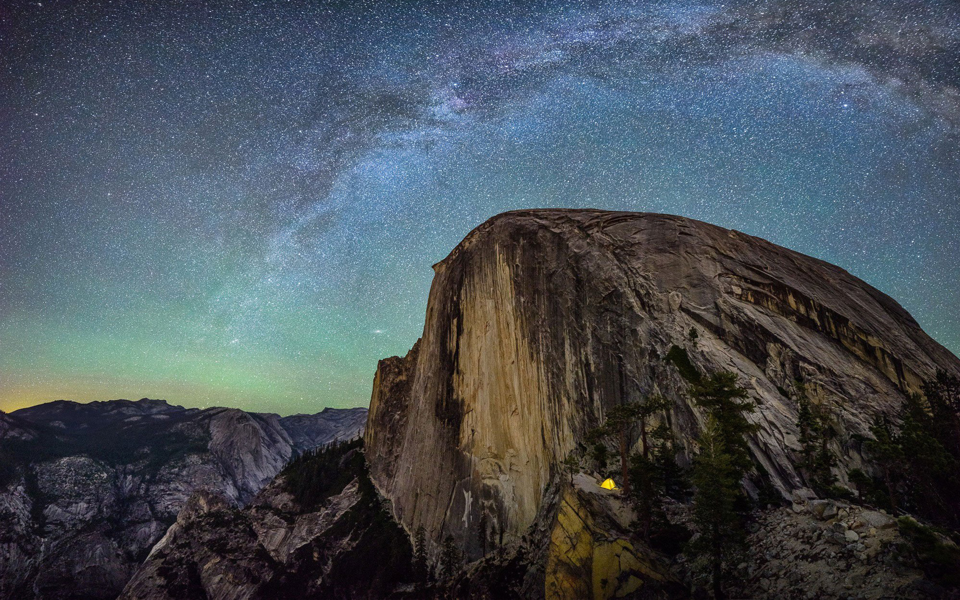 Milky Way over El Capitan Yosemite California Wide Wallpapers 1920x1200