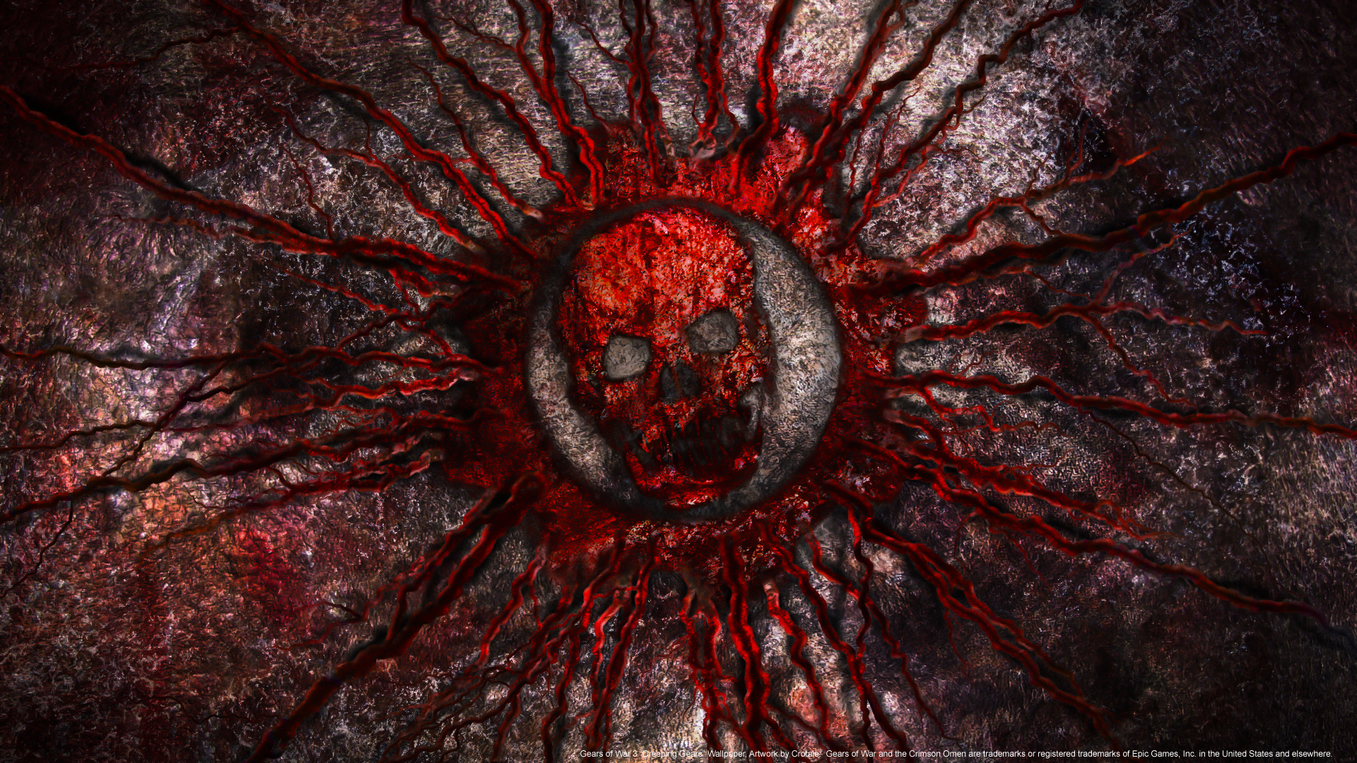 Videojuego   Gears Of War 3 Blood Logo Skull Fondo de Pantalla