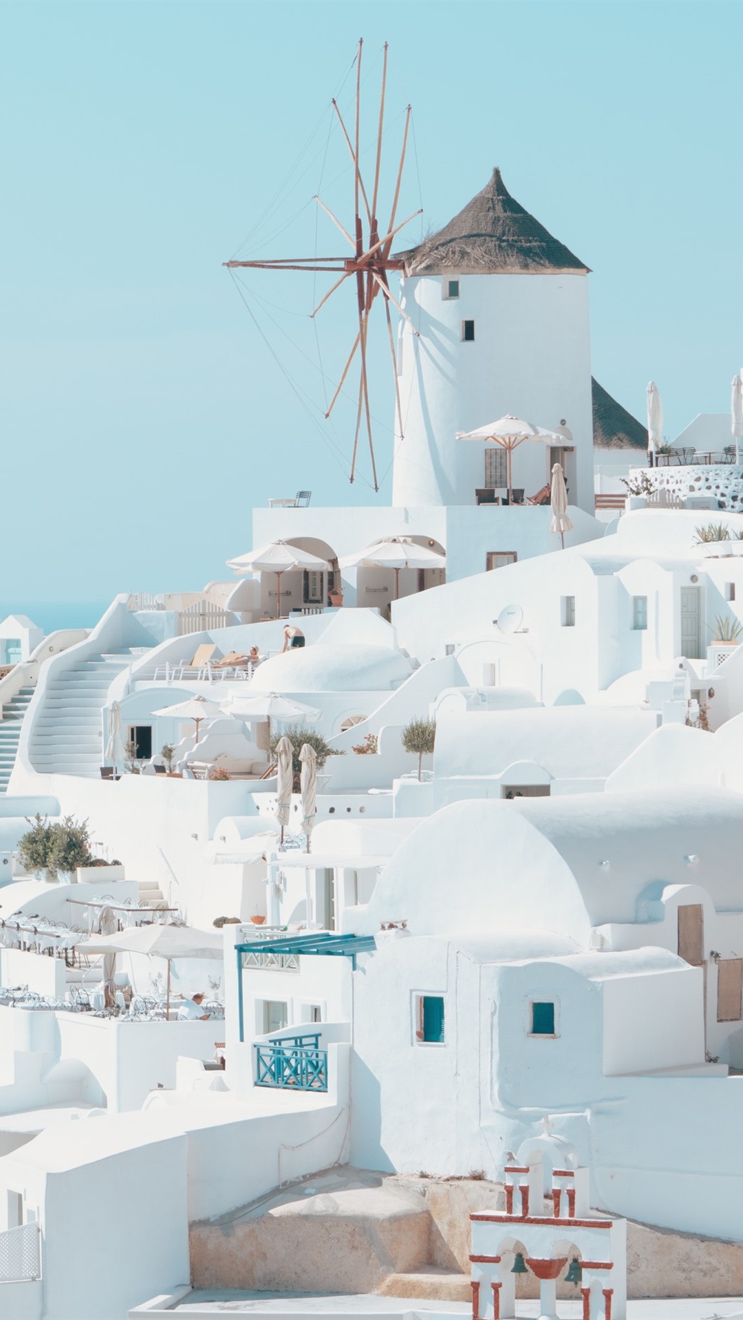 Santorini Greece White Style Houses City iPhone