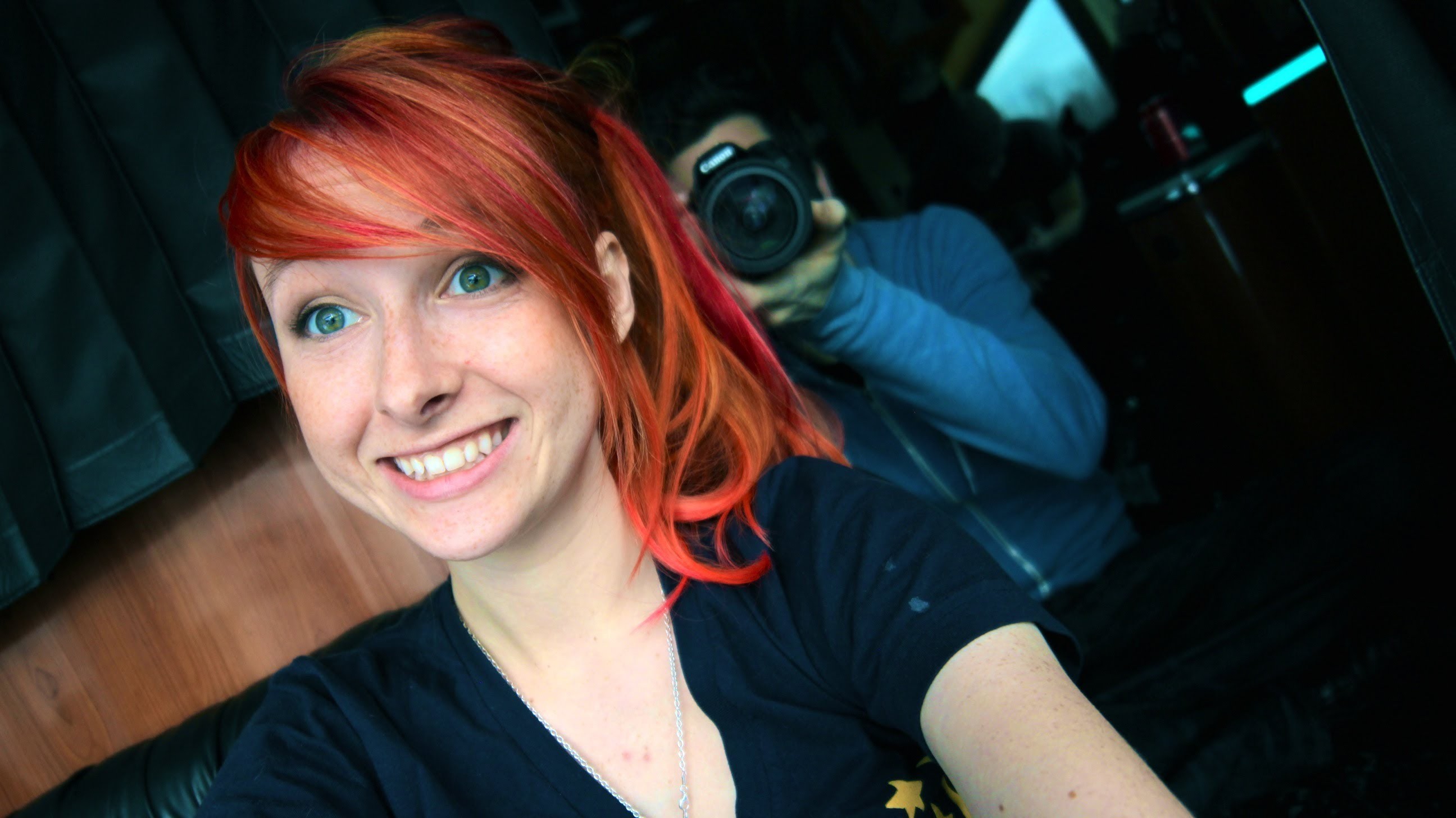 Women Redheads Green Eyes Smiling Meekakitty Wallpaper