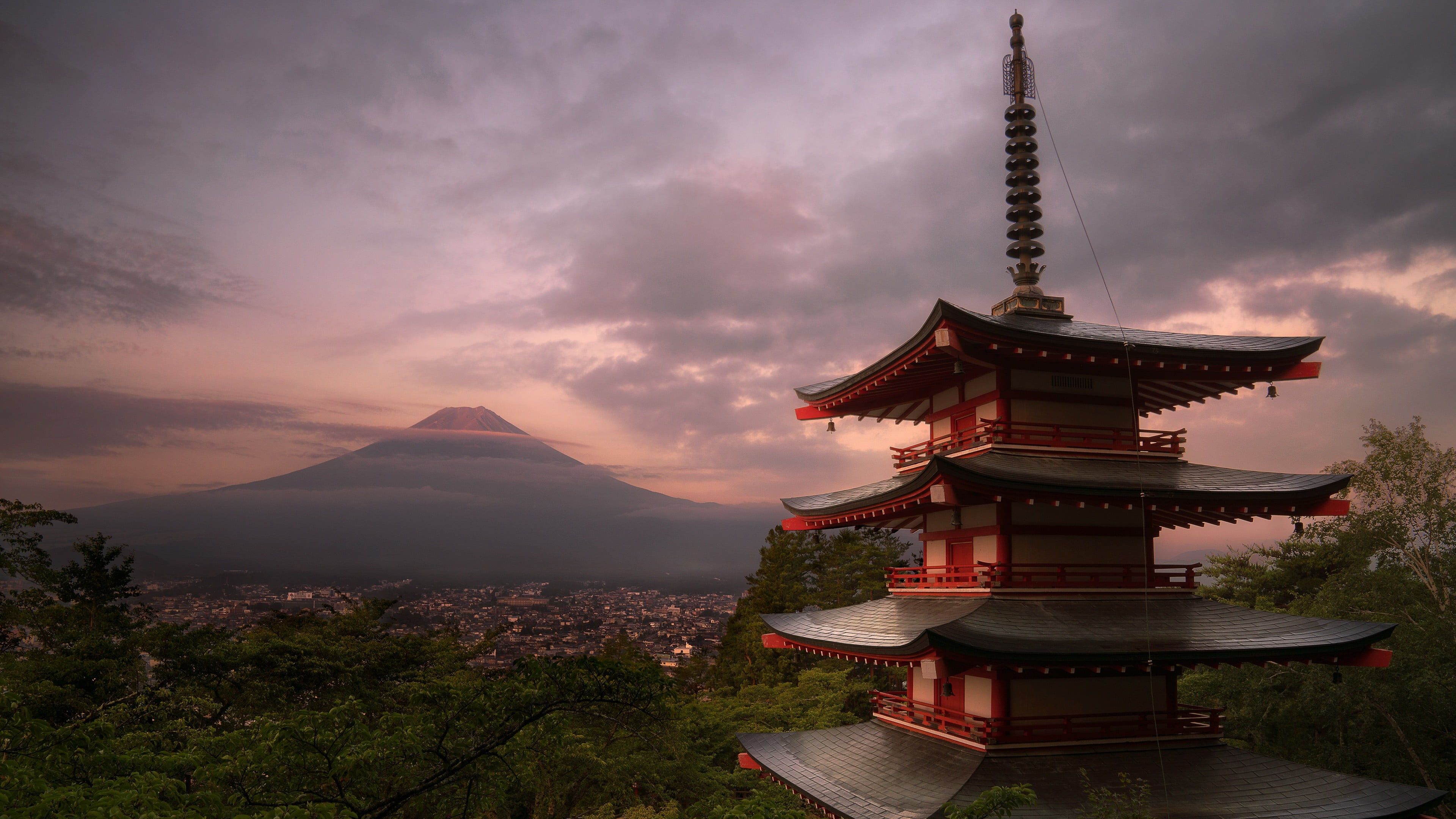 Japan Chureito Pagoda Asia Fuji Mount Arakura Mt