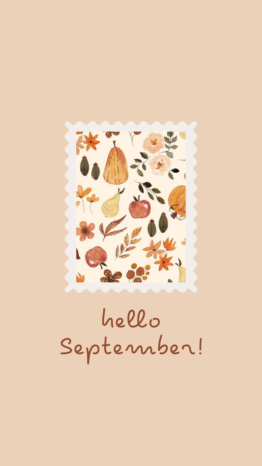 Beige And Brown Watercolour Autumn Phone Wallpaper Templates By